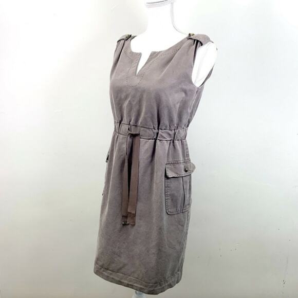 COQUILLE ANTHROPOLOGIE Brown Dress Size XS Drawstring Paper Bag Sleeveless - Picture 1 of 6